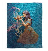 Serene paper lantern glow on stylish duvet cover.